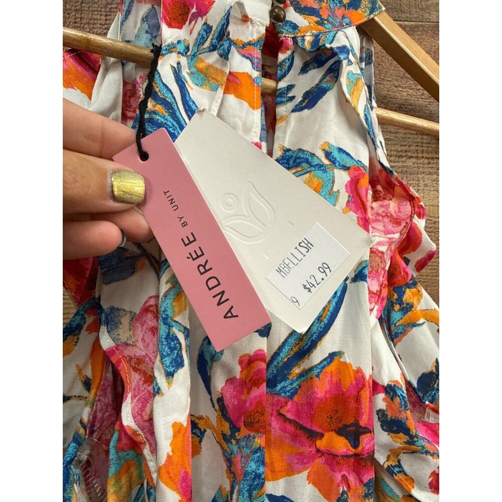 Andrée By Unit Floral Halter Neck Top Large New With Tags - Picture 4 of 5